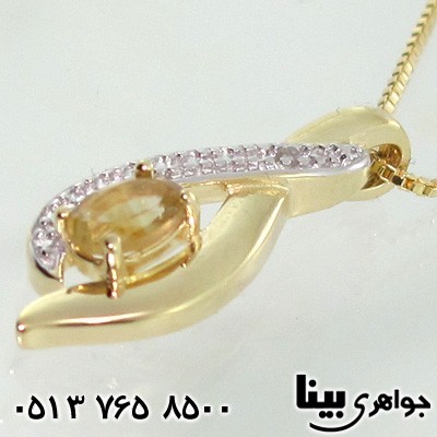 گردنبند سیترین و الماس زنانه لاله