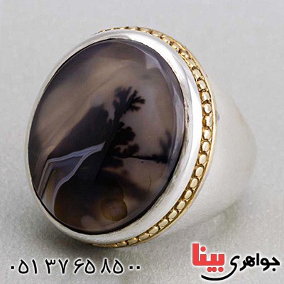 انگشتر عقیق شجری خوش نقش فاخر _کد:19790