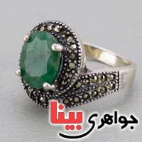 انگشتر زمرد خاص و خوشرنگ برند SPN _کد:19828