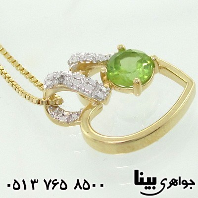 گردنبند زبرجد زنانه قلب
