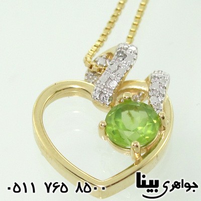 گردنبند زبرجد زنانه قلب