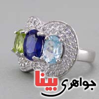 انگشتر چند جواهر بسیار خاص زیبا برند SPN _کد:19908