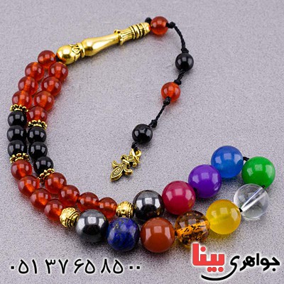 تسبیح چند جواهر 33 دانه ای سنگ درمانی لاکچری