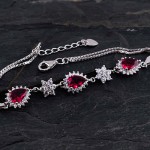 دستبند یاقوت سرخ رودیوم زنانه بسیار زیبا