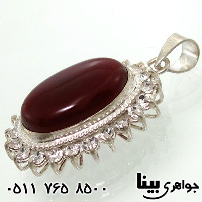 گردنبند عقیق زنانه جواهری درشت