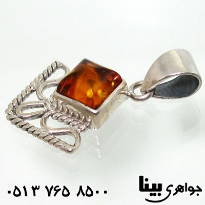 گردنبند کهربا زنانه طرح لوزی