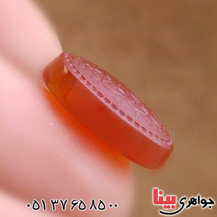 نگین انگشتر عقیق یمنی خطی بسیار خاص _کد:19991