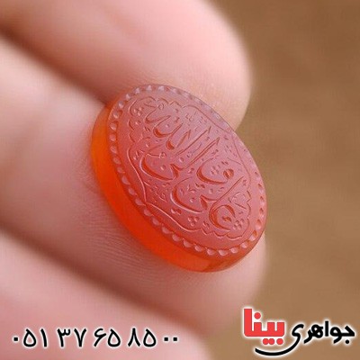 نگین انگشتر عقیق یمنی خطی بسیار خاص _کد:19991