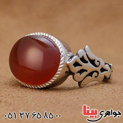انگشتر عقیق یمنی مدل صفوی بسیار زیبا _کد:20000