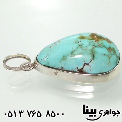 گردنبند فیروزه نیشابوری دور ساده اشکی
