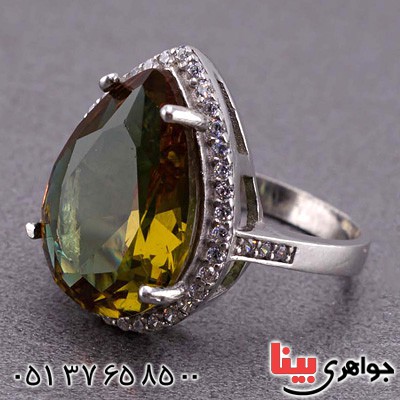 انگشتر الکساندریت رودیوم زنانه خاص و زیبا _کد:20038