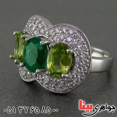 انگشتر زبرجد و زمرد سلطنتی خاص _کد:20051