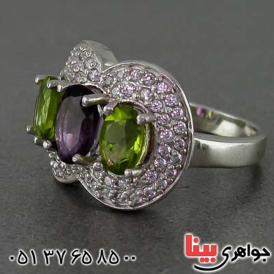 انگشتر زبرجد و آمتیست سلطنتی خاص _کد:20052