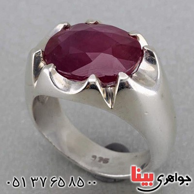 انگشتر یاقوت سرخ خوشرنگ خاص مردانه _کد:20061
