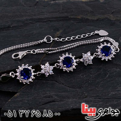 دستبند یاقوت کبود بسیار عالی زیبا _کد:20066