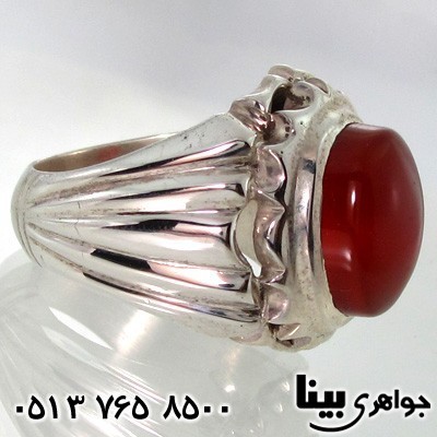 انگشتر عقیق یمنی سرخ مردانه دست ساز اصیل