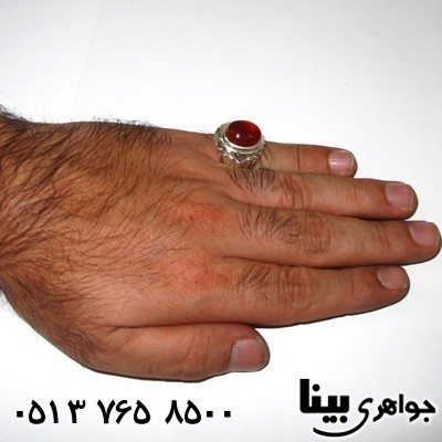 انگشتر عقیق یمنی سرخ مردانه دست ساز اصیل
