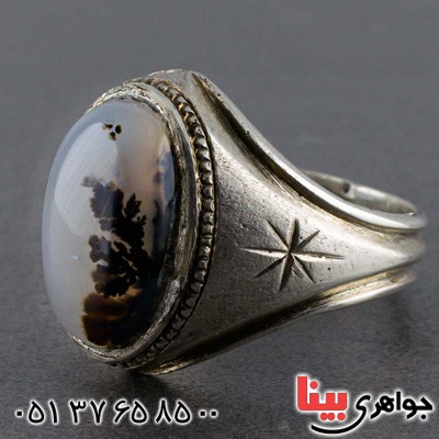 انگشتر عقیق شجری بسیار عالی قدیمی _کد:20146