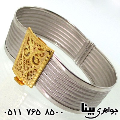 دستبند نقره زنانه با قالب طلا 01
