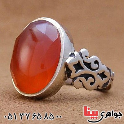 انگشتر عقیق یمنی تراش الماس زیبا _کد:20152