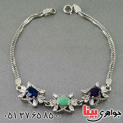 دستبند چند جواهر بسیار عالی فاخر _کد:20167