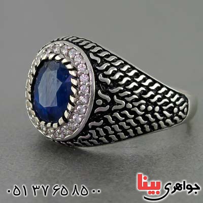 انگشتر یاقوت کبود مردانه ناب برند SPN