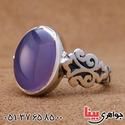 انگشتر عقیق یمنی مدل صفوی یاسی خوش رنگ _کد:20213