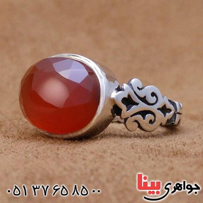 انگشتر عقیق یمنی مدل صفوی زیبا _کد:20227
