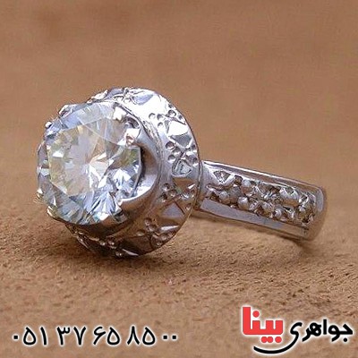 انگشتر الماس روسی (موزانایت) دور الماس خاص _کد:20276