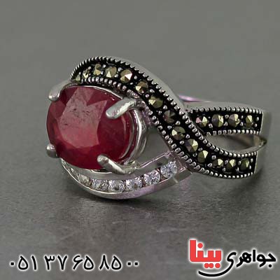 انگشتر یاقوت سرخ مارکازیتی زنانه ناب برند SPN _کد:20335