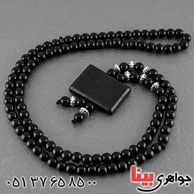 گردنبند هبهاب با رشته های عقیق سیاه _کد:20353