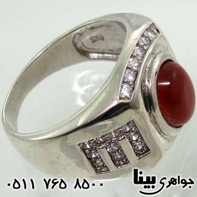 انگشتر عقیق یمنی مردانه رادیوم