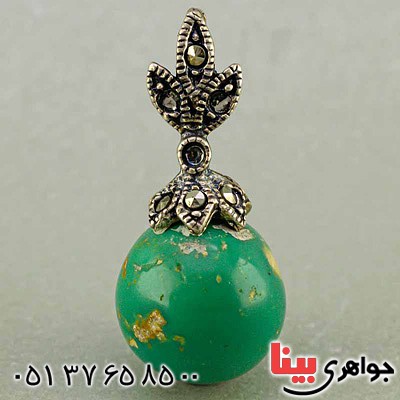 گردنبند فیروزه نیشابوری مارکازیتی بسیار خاص _کد:20381