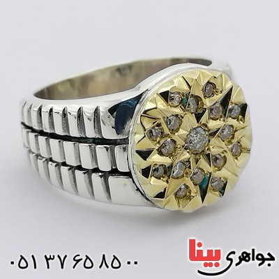 انگشتر الماس خاص مردانه بسیار زیبا _کد:20391