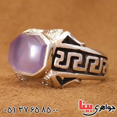 انگشتر عقیق یمنی دور الماس مدل شبکه ای ورساچی _کد:20426
