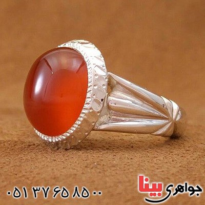 انگشتر عقیق یمنی مدل آذری بسیار زیبا و خاص _کد:20452
