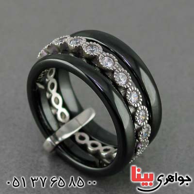 انگشتر الماس سوئیسی و سرامیک ایتالیایی _کد:20464