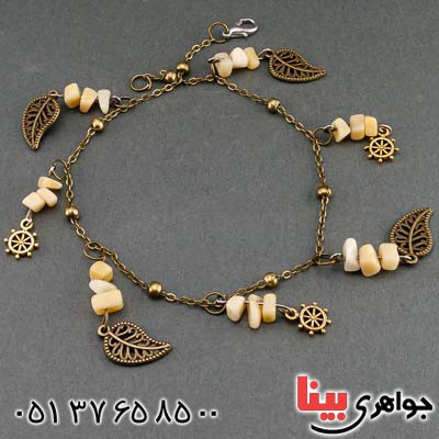 خلخال عقیق استخوانی بسیار زیبا _کد:20470