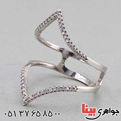 انگشتر نقره زنانه تمام برلیان  برند SPN _کد:20480