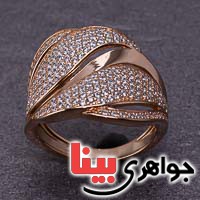 انگشتر نقره نگین سوئیسی رودیوم رزگلد _کد:20482