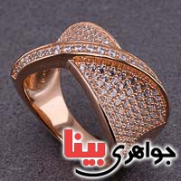 انگشتر نقره رودیوم رزگلد و نگین سوئیسی _کد:20485