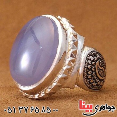 انگشتر عقیق یمنی قلم زنی و آیینه کاری شده _کد:20504