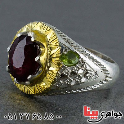 انگشتر یاقوت سرخ و زبرجد بسیار فاخر _کد:20534