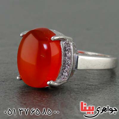 انگشتر عقیق یمنی زنانه درشت و خوشرنگ _کد:20553