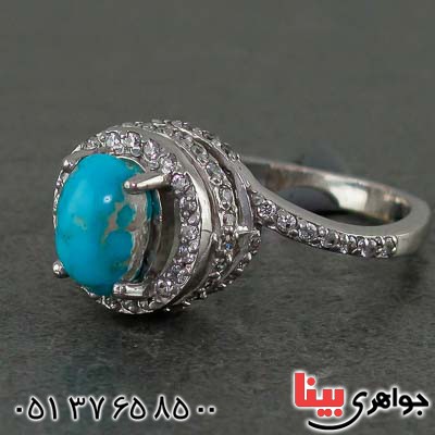 انگشتر فیروزه نیشابوری خوشرنگ و خاص _کد:20556