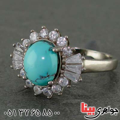 انگشتر فیروزه نیشابوری زنانه صاف خاص _کد:20562