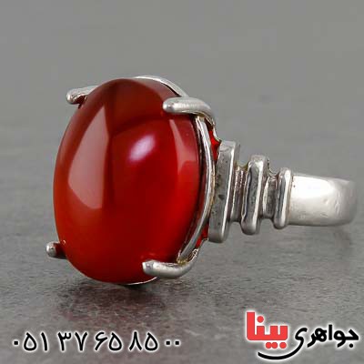 انگشتر عقیق یمنی زنانه درشت و خوشرنگ _کد:20563