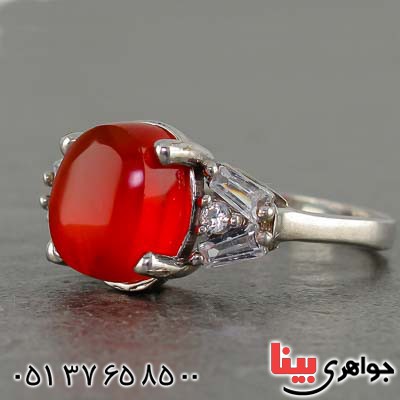 انگشتر عقیق یمنی زنانه بسیار زیبا _کد:20575