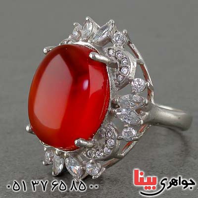 انگشتر عقیق یمنی درشت و خوشرنگ بسیار خاص _کد:20576