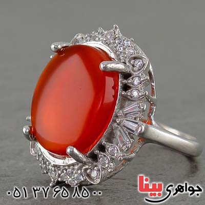 انگشتر عقیق یمنی زنانه درشت و خوشرنگ _کد:20584